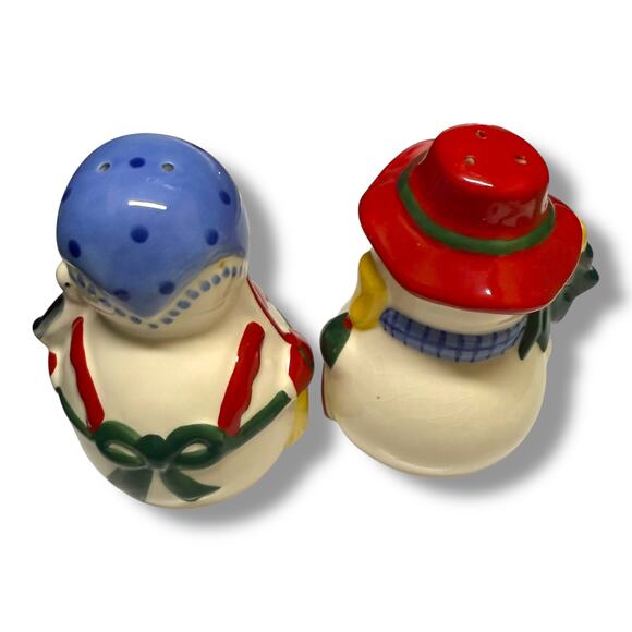 Pfaltzgraff Perennials Snow Village Hostess Set Cream Sugar Salt Pepper Spoon - Picture 4 of 9